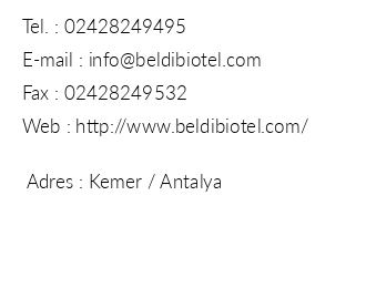 Antalya Beldibi Otel iletiim bilgileri